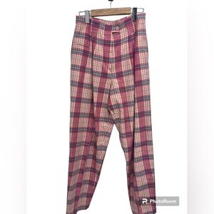 Vintage plaid pink high waist pant Braun